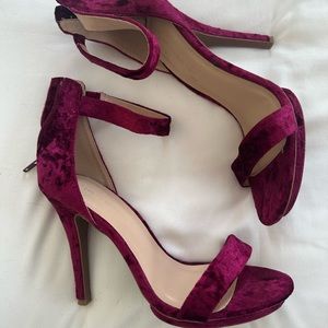 Magenta Suede Platform Heels